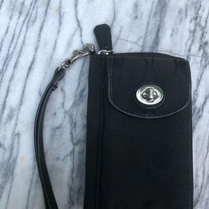 Black coach wristlet wallet